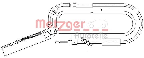 METZGER Hand brake cable 10.9335 MERCEDES-BENZ 123-Series METZGER handbrake 109335