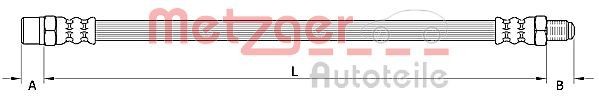 METZGER Tubo flexível de travão 4110754 Flexível de freio METZGER X2 4110754 baratos