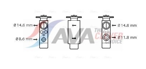 AVA COOLING SYSTEMS Expansionsventil till AC JR1046 AVA COOLING SYSTEMS JR1046 Expansionsventil till AC FORD ESCORT original