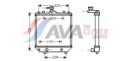 Radiator, motorkjøling AVA COOLING SYSTEMS SZA2064 AVA COOLING SYSTEMS SZA2064 Radiator motor Subaru JUSTY 2003
