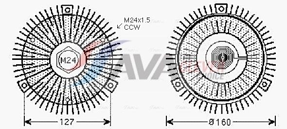 AVA COOLING SYSTEMS Clutch, kjølevifte BWC353 BWC353 Radiatorvifte kobling BMW X5 AVA COOLING SYSTEMS