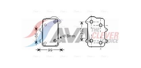 AVA COOLING SYSTEMS Oljekylare PR3063 Porsche 911 996 Coupe Oljekylare AVA COOLING SYSTEMS PR3063