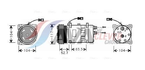 AVA COOLING SYSTEMS AC-kompressor CNAK222 CNAK222 AVA COOLING SYSTEMS ac-kompressor FIAT 500