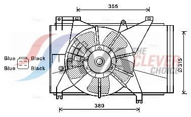 AVA COOLING SYSTEMS Køleventilator MZ7543 Køleventilator AVA COOLING SYSTEMS Mazda 323 MZ7543