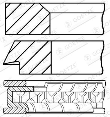GOETZE ENGINE Stempelringsett 08-104200-00 GOETZE ENGINE 08-104200-00 Stempelringer RENAULT 14 hva koster