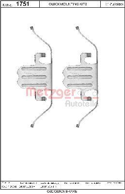 METZGER Kit accessori, pastiglia freno 109-1751 109-1751 Kit accessori, pastiglia freno METZGER Ford USA