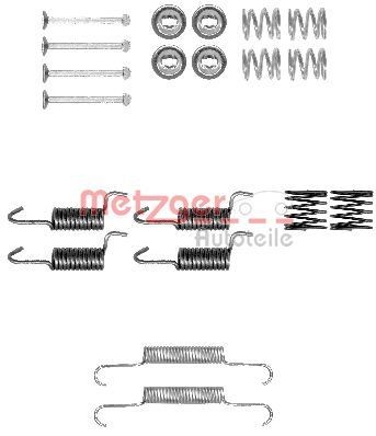METZGER Kit de acessórios, maxilas de travão de estacionamento 105-0010 105-0010 Kit de acessórios maxilas do travão MAZDA 2 METZGER