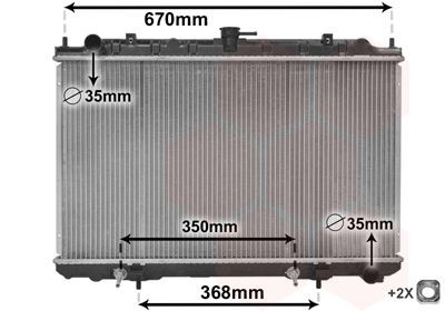 Chladič motora VAN WEZEL 13002320 VAN WEZEL 13002320 Chladič vody Nissan MAXIMA 1999