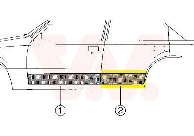 VAN WEZEL Deur, carosserie 1734178 Fiat 124 Portier VAN WEZEL 1734178