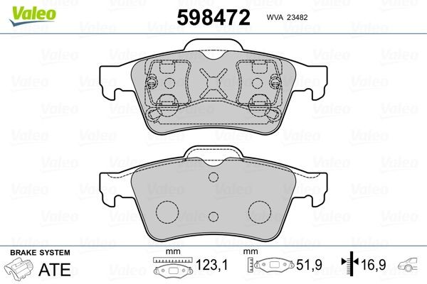 VALEO Bremseklodser 598472 Sports bremseklodser VALEO Saab 95 Stationcar 598472