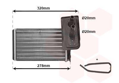 Siltummainis, Salona apsilde VAN WEZEL 43006099 VAN WEZEL 43006099 Salona apsildes radiators RENAULT KANGOO 2003