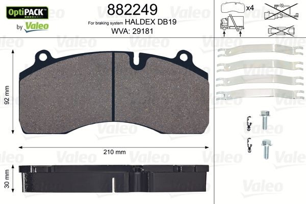 VALEO Plaquettes de frein 882249 Plaquette de frein sport RENAULT TRUCKS VALEO 882249