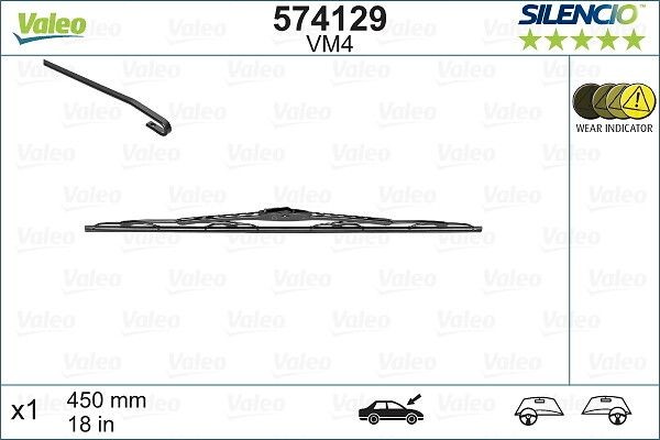 VALEO Escova do limpa-vidros 574129 VALEO 574129 Escovas de para brisa Opel Corsa B Hatchback preço