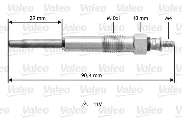 Vela incandescente VALEO 345101 VALEO 345101: Velas de aquecimento Renault KANGOO 2001