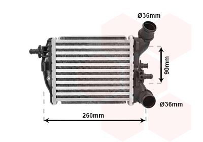 Intercooler VAN WEZEL 17004376 VAN WEZEL 17004376 Radiador do ar de sobrealimentação ABARTH 500 / 595 / 695 2012