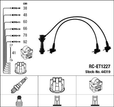 Kit cavi candele NGK 44319 RC-ET1227 NGK 44319 Fili candele Toyota SUPRA 2024