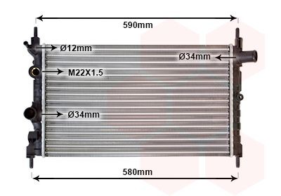 VAN WEZEL Radiator, motorkjøling 37002150 VAN WEZEL 37002150 Radiator Kadett E Van (T85) originale pris