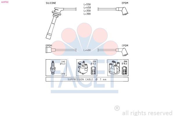 FACET Tændkabelsæt 4.9741 Tændkabelsæt FACET Mazda 6 4.9741