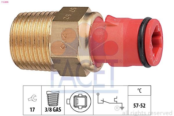 FACET Temperaturkontakt, kølerventilator 7.5206 FACET Temperaturkontakt kølerventilator TOYOTA 7.5206