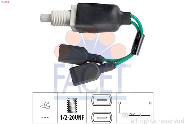 FACET Interruttore pedale freno 7.1059 FACET 7.1059 Interruttore pedale freno 110/127 (LDH) originale prezzo