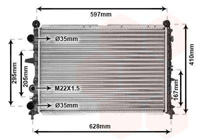 VAN WEZEL Radiateur 17002096 VAN WEZEL 17002096 Radiator Fiat Tempra 159 prijs