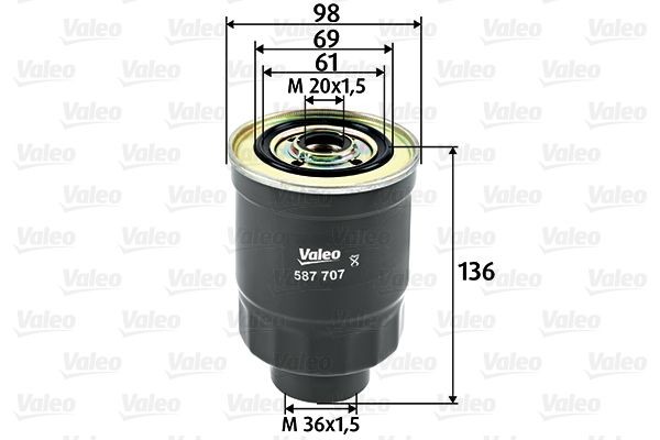 VALEO Brandstoffilter 587707 Benzinefilter van de motor VALEO MX-5 587707 goedkoop