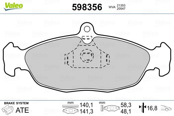 VALEO Piduriklotsid 598356 Sport piduriklotsid VALEO S-TYPE 598356 odav