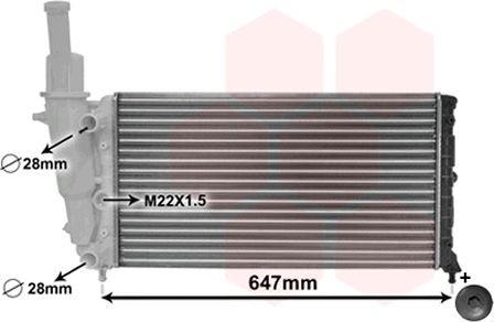 Jäähdytin, moottorin jäähdytys VAN WEZEL 17002140 VAN WEZEL 17002140: Jäähdytin Fiat PUNTO 2000