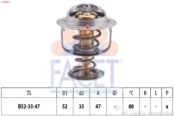 FACET Termostaat, Jahutusvedelik 7.8205S Termostaat FACET Toyota 4 RUNNER 7.8205S