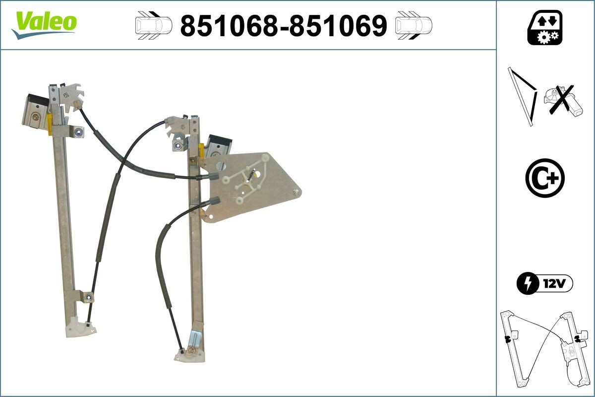 Lève-vitre VALEO 851068 VALEO 851068 Kit réparation lève-vitre OPEL MERIVA 2010