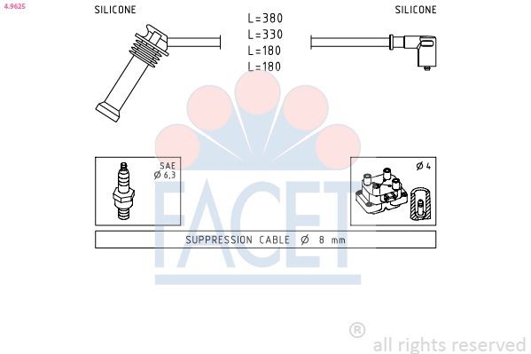FACET Zündleitungssatz 4.9764 Zündkabelsatz FACET COLT 4.9764 günstig