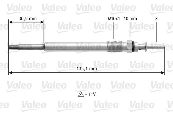 VALEO Glödstift 345112 345112 VALEO glödstift diesel Opel CROSSLAND X
