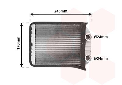 VAN WEZEL Siltummainis, Salona apsilde 37006315 VAN WEZEL 37006315 Salona apsildes radiators Opel Vectra B Universālis cena