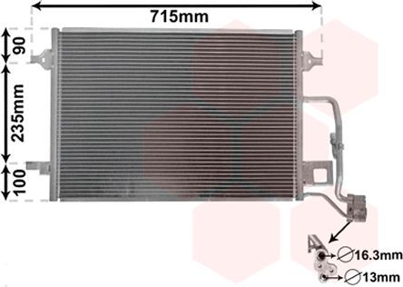 VAN WEZEL Kondensators, Gaisa kond. sistēma 58005189 Kondicionieru radiatori VAN WEZEL PHAETON 58005189 lēti