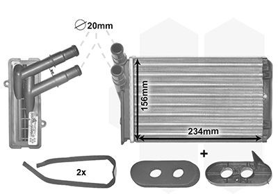 VAN WEZEL Radiateur de chauffage 58006060 58006060 Radiateur de chauffage Volkswagen T-ROC VAN WEZEL