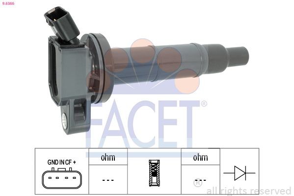 FACET Ignition coil 9.6366 TOYOTA URBAN CRUISER FACET ignition coil 96366