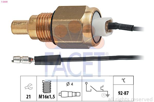 FACET Teplotný spínač ventilátora chladenia 7.5039 FACET 7.5039 Teplotný spínač ventilátora chladenia XT Coupe (XT) cena
