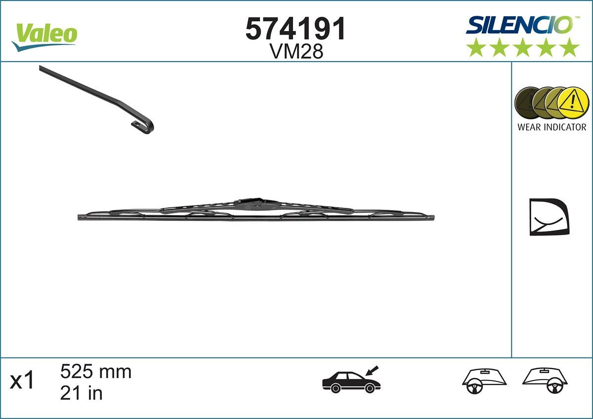 VALEO Vindusvisker 574191 pris Vindusviskerblad Audi 8N9 574191 VALEO
