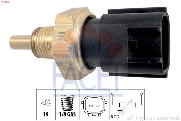 Sensor, motortemperatur FACET 7.3358 FACET 7.3358 Kjølevæsketemperatursensor NISSAN TIIDA 2025