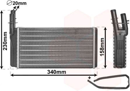VAN WEZEL Varmeapparat register 73006074 VAN WEZEL 73006074 Varmeregister 6 (119) pris