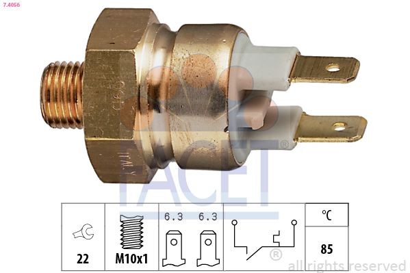 FACET Temperatuurschakelaar, koelmiddelwaarschuwingslamp 7.4056 FACET Thermoschakelaar radiateurventilator DAIHATSU 7.4056