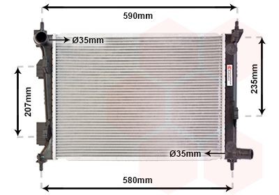 VAN WEZEL Radiateur du moteur 82002277 VAN WEZEL 82002277 Radiateur d'eau HYUNDAI Accent IV 5 portes (RB) pas cher
