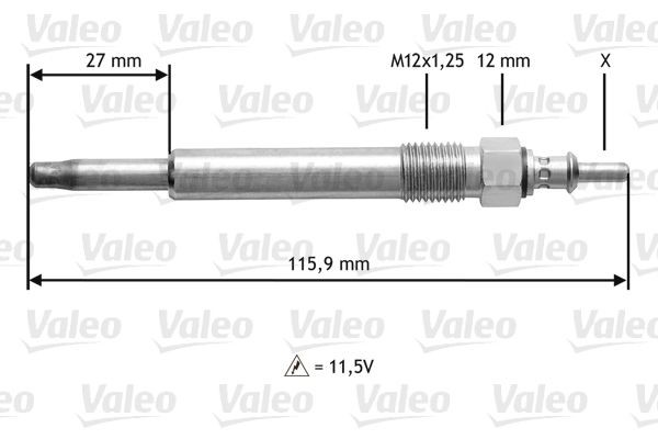 VALEO Gløderør 345129 345129 Gløderør diesel MERCEDES-BENZ GLS VALEO