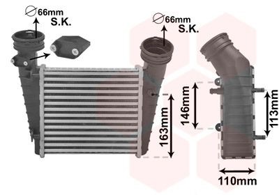 VAN WEZEL Vahejahuti 58004238 Intercooler VAN WEZEL Volvo S70 58004238
