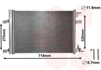 VAN WEZEL Condensatore climatizzatore 37005500 37005500 Radiatore aria condizionata SUBARU VANILLE Autobus VAN WEZEL costo