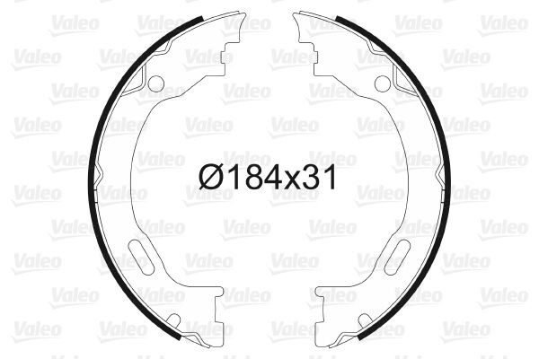 VALEO Bremseskosett, håndbrems 564010 Håndbrekksko VALEO Mercedes-Benz HECKFLOSSE 564010