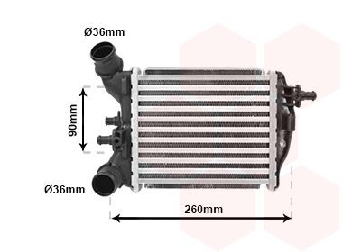 Intercooler VAN WEZEL 17004375 VAN WEZEL 17004375 Radiador do ar de sobrealimentação Abarth 500 / 595 / 695 2012