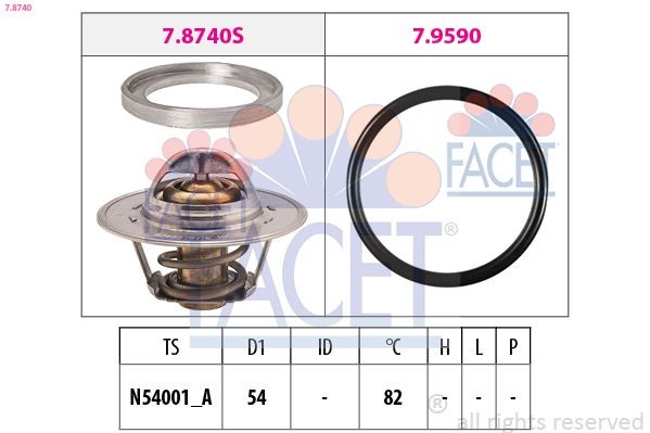 FACET Kühlwasserthermostat 7.8740 Thermostat FACET Seat ARONA 7.8740