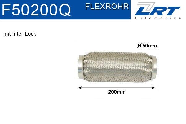 LRT Tubo flexível, sistema de escape F50200Q Tubo flexivel escapamento Volkswagen 7M8, 7M9, 7M6 F50200Q LRT