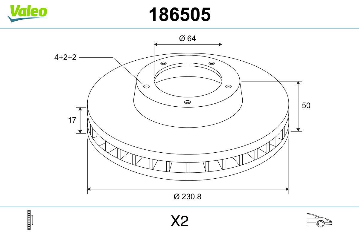 VALEO Piduriketas 186505 VALEO 186505 Pidurikettad Suzuki Swift SF413 hind